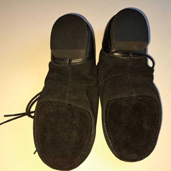 Capezio dance jazz shoes new vintage black leather size 5 made in Brazil - Picture 2 of 3